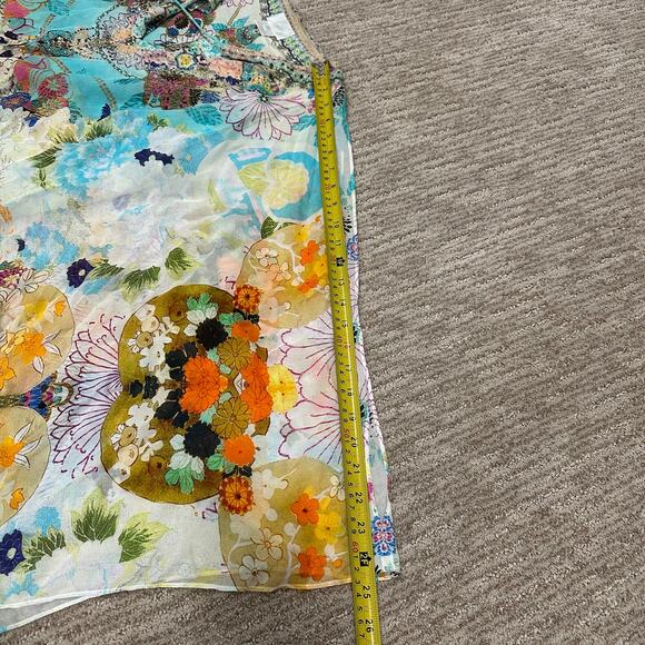 ❌SOLD❌ $849 Camilla 100% silk Retro’s Rainbow Long Sheer Overlay Dress coverup - Picture 13 of 16